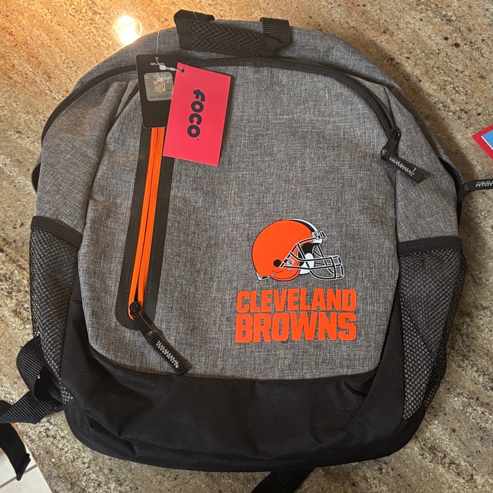 NWT Cleveland Browns Gray and Black Backpack